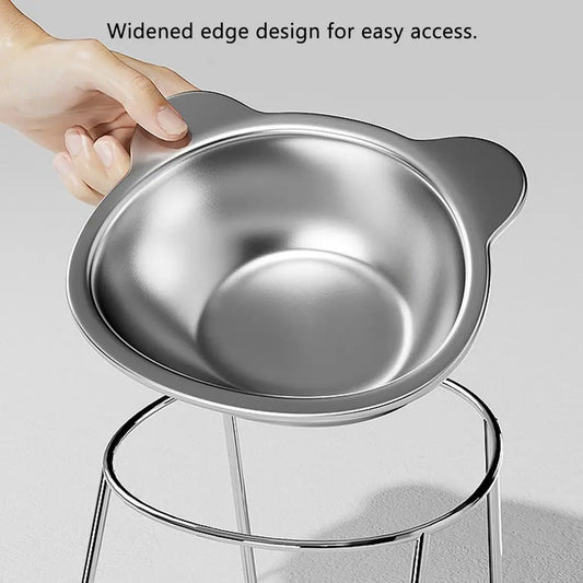 The Ortho-Dine | 15° Tilted Raised Stainless Steel Bowl