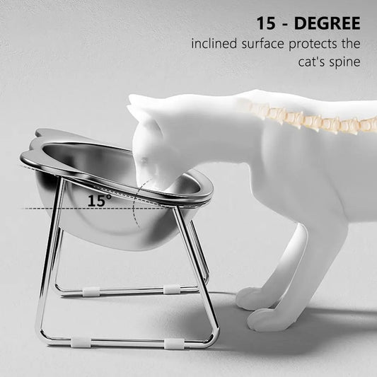 The Ortho-Dine | 15° Tilted Raised Stainless Steel Bowl
